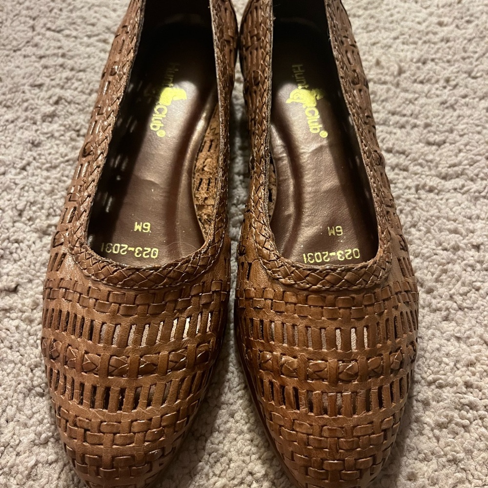 Hunt Club Brown Woven Leather Flats